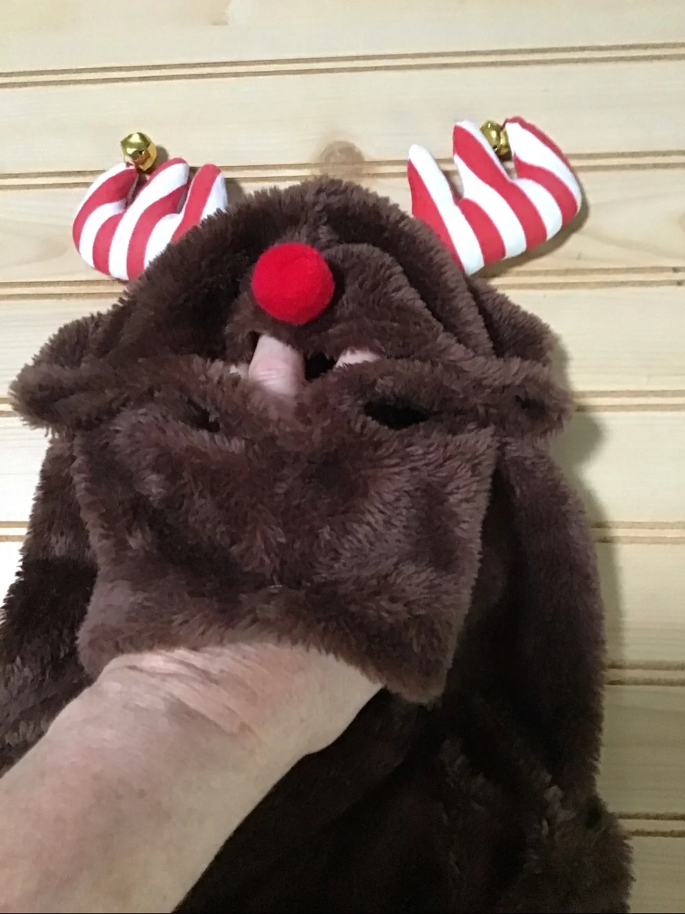 Holiday Time Large Dog Red Nose Candy Cane Antlers Pet Costume NWT